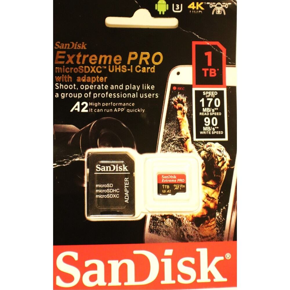NWT SanDisk Extreme microSDXC Adapter Tested 512GB Capacity (1TB Label)